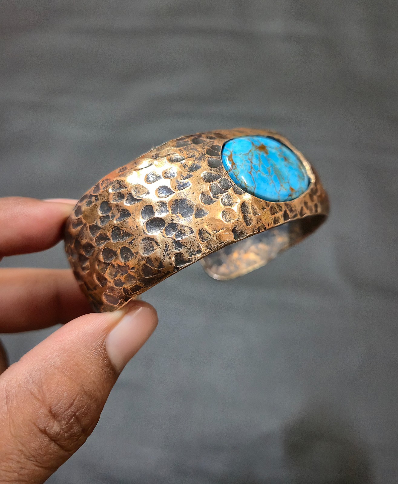 Tibetan Turquoise Copper Wire Wrapped Bangle Adjustable Cuff Gift Bangle