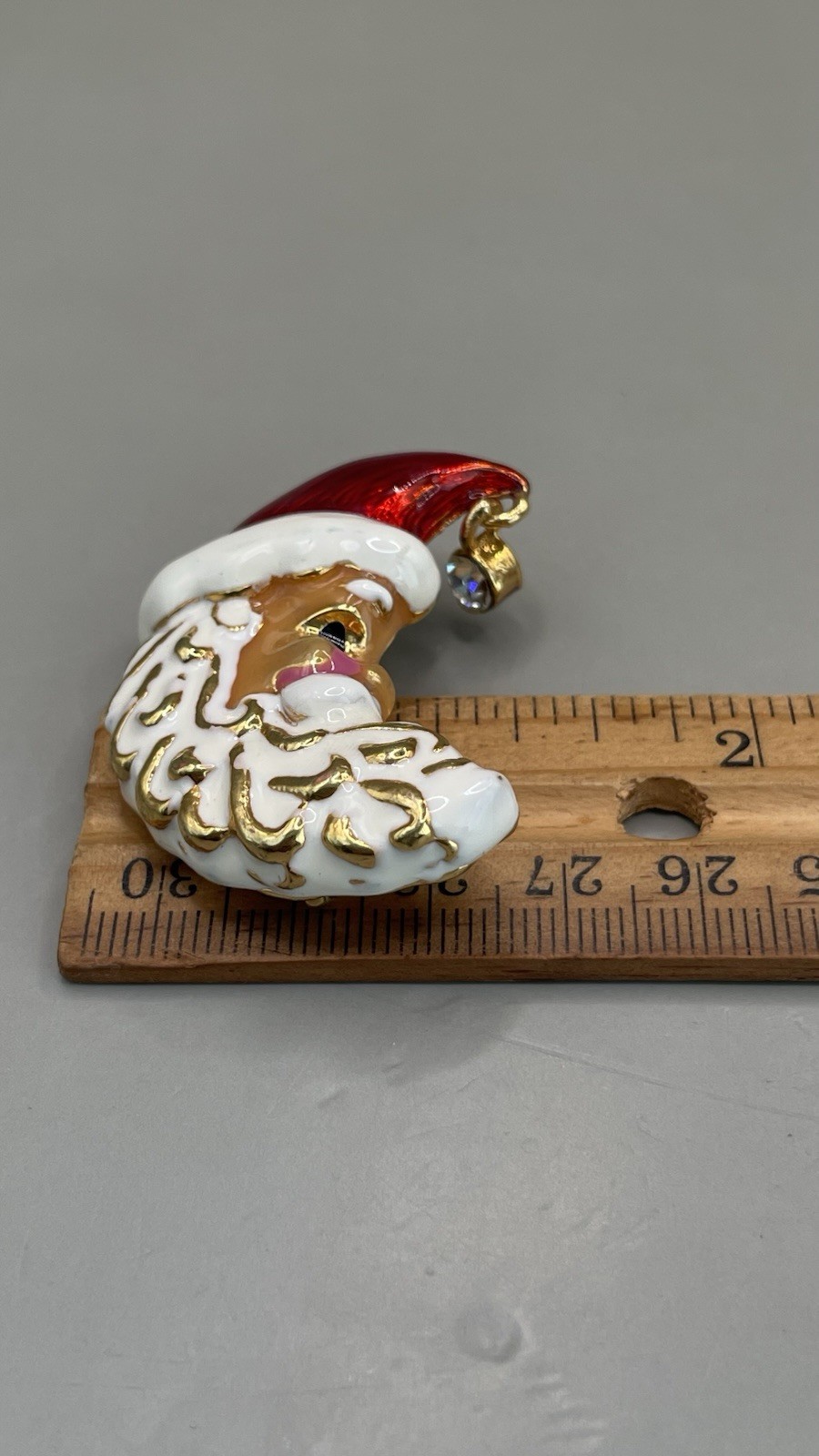 Christopher Radko Women’s Brooch Santa Claus Gold Tone Metal Enamel Rhinestone
