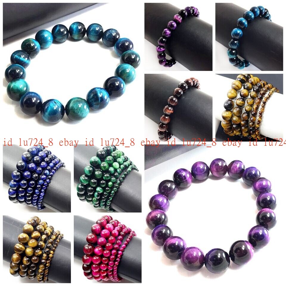 Handmade Tiger Eye Beaded Bracelet 7.5″ Healing Balance Chakra Bracelet Stretch