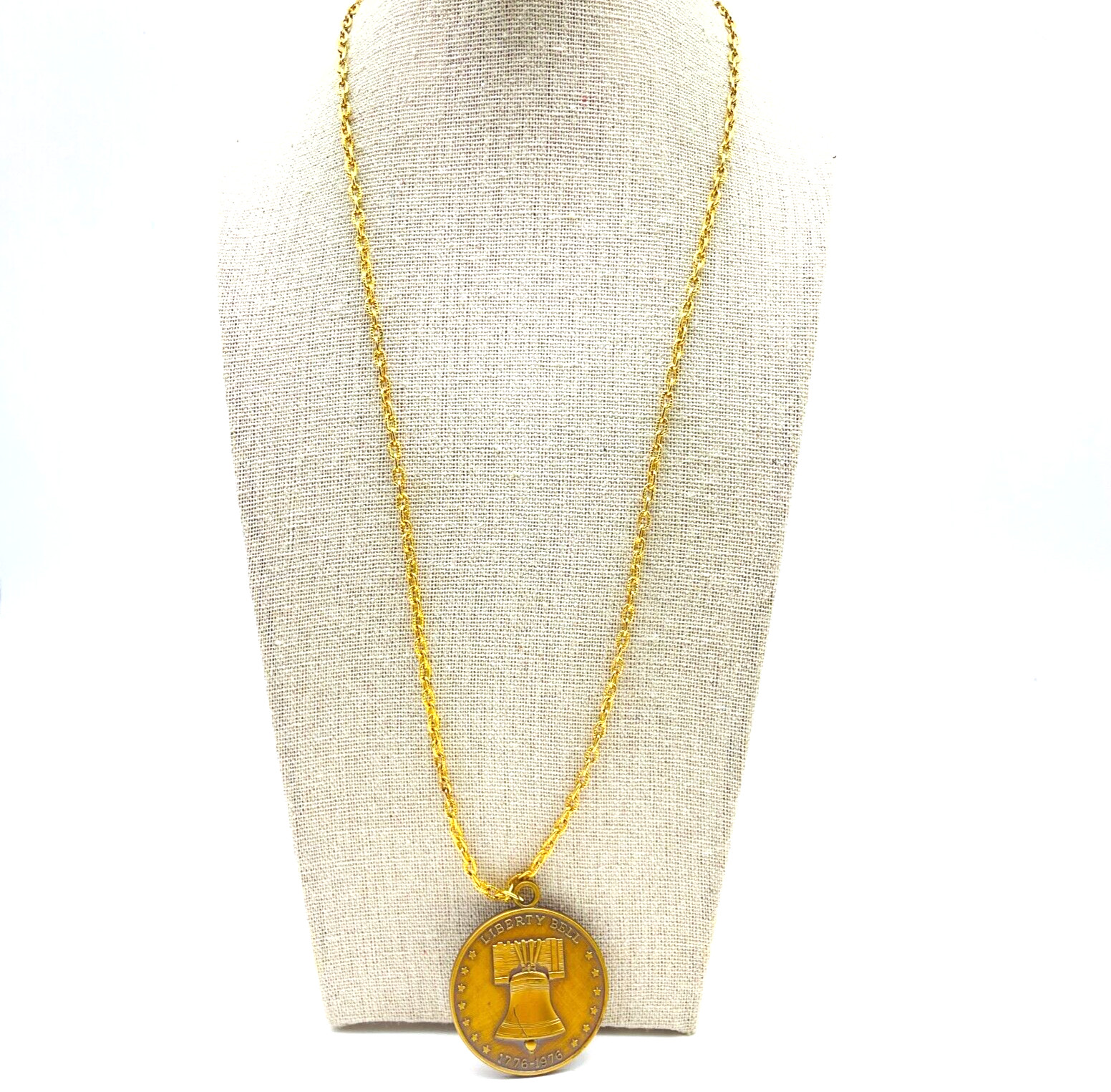 Vintage COMMEMORATIVE MINT Liberty Bell Registered 26151 Coin Pendant Necklace