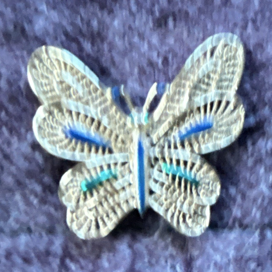 Gold Tone Metal Filigree Butterfly Brooch Pin, Animal & Insect Theme, No Stone