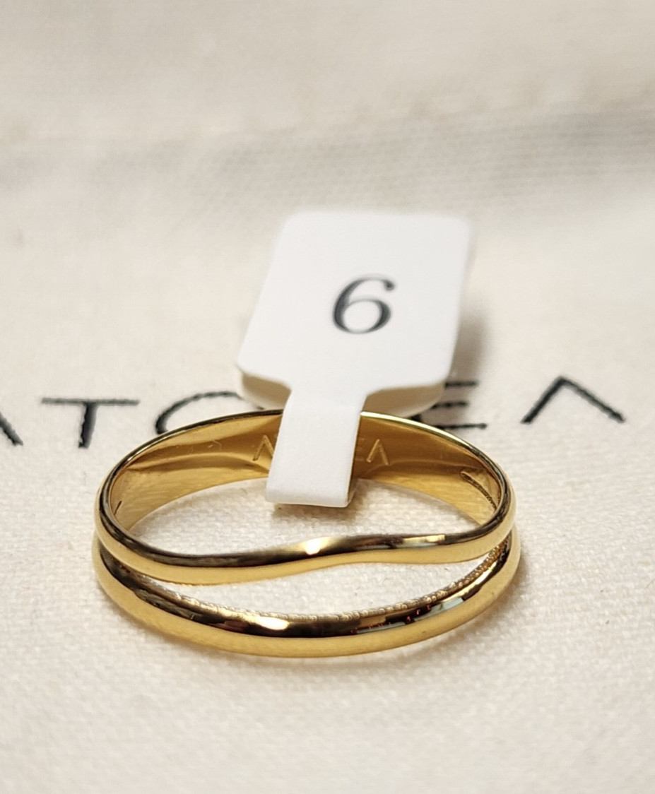 Atolea 18K Gold Plated “Breeze” Double Ring sz 8