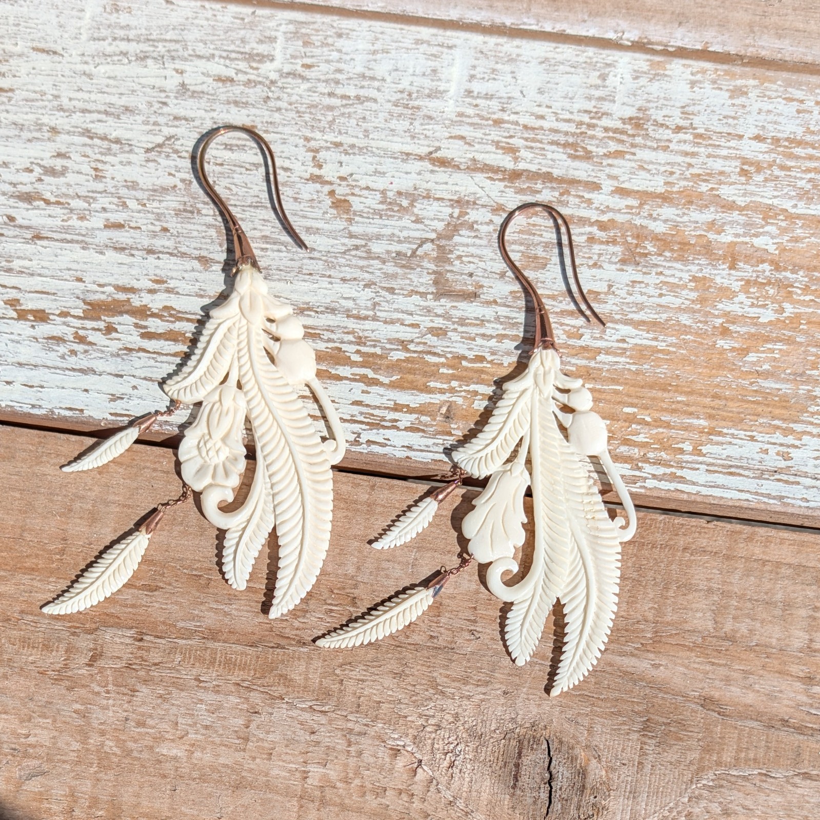 “Birds of a Feather” 18k rose gold plated copper from Maya Jewelry