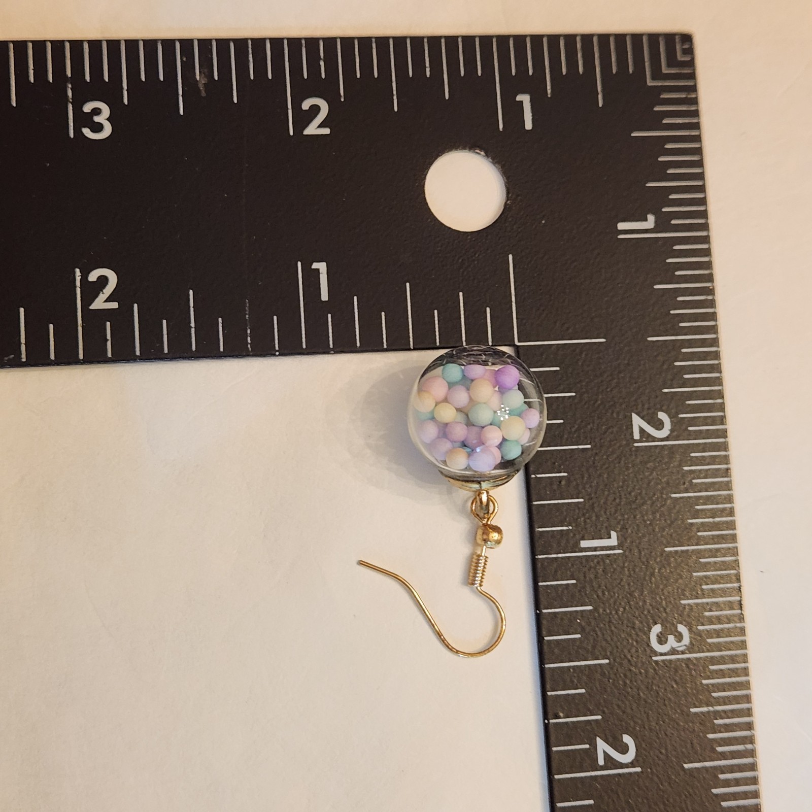Ornament Ball Bubblegum Party Sphere Earrings Acrylic Hook Dangle Fun Cute Gift