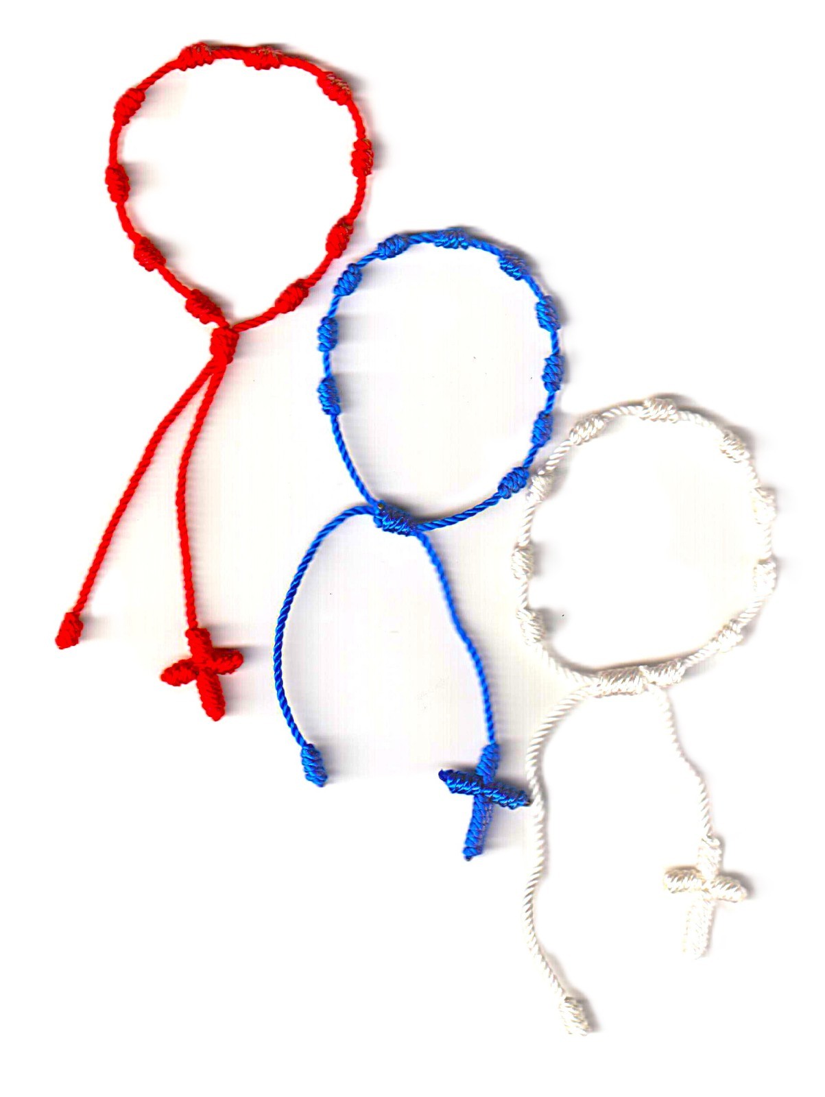 Red White and Blue USA Decenario Rosary Bracelet Set of 3 Go USA