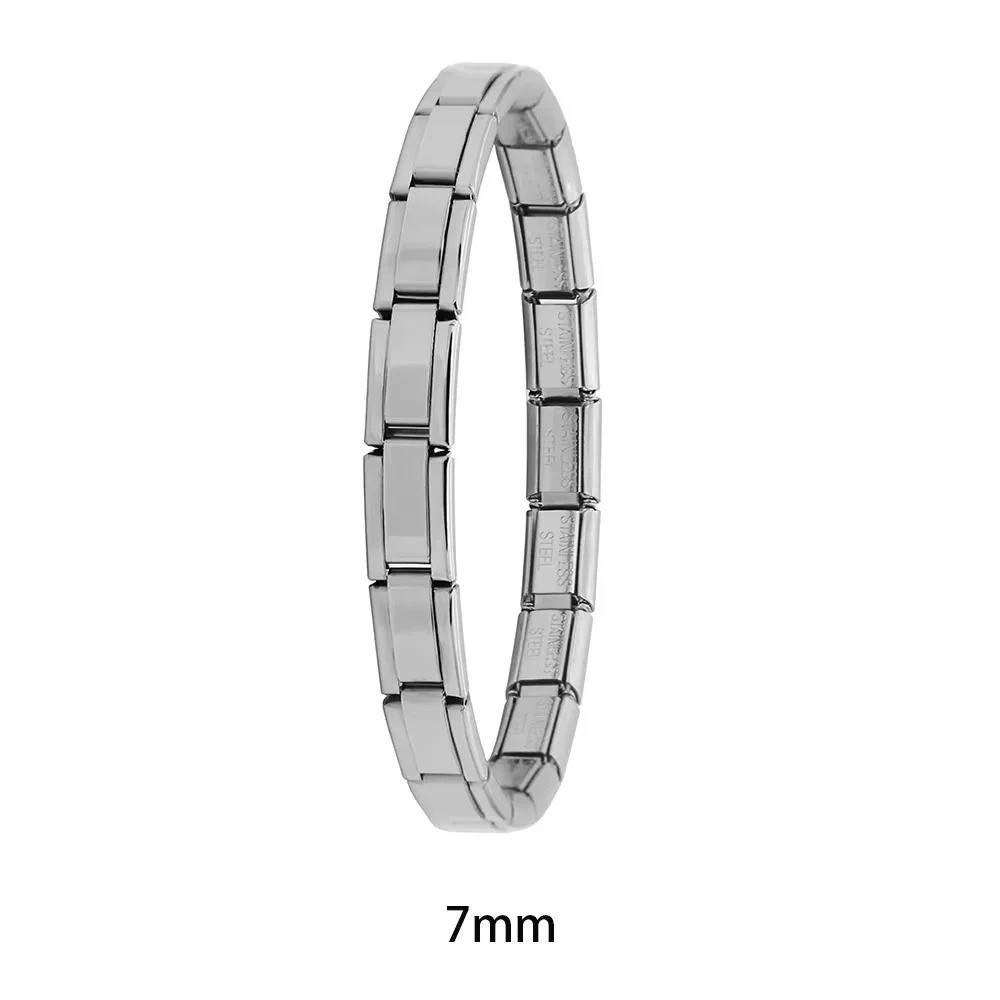 Stainless Steel Elastic Link Bracelet 9mm Classic Fashion Bangle for Women & Men