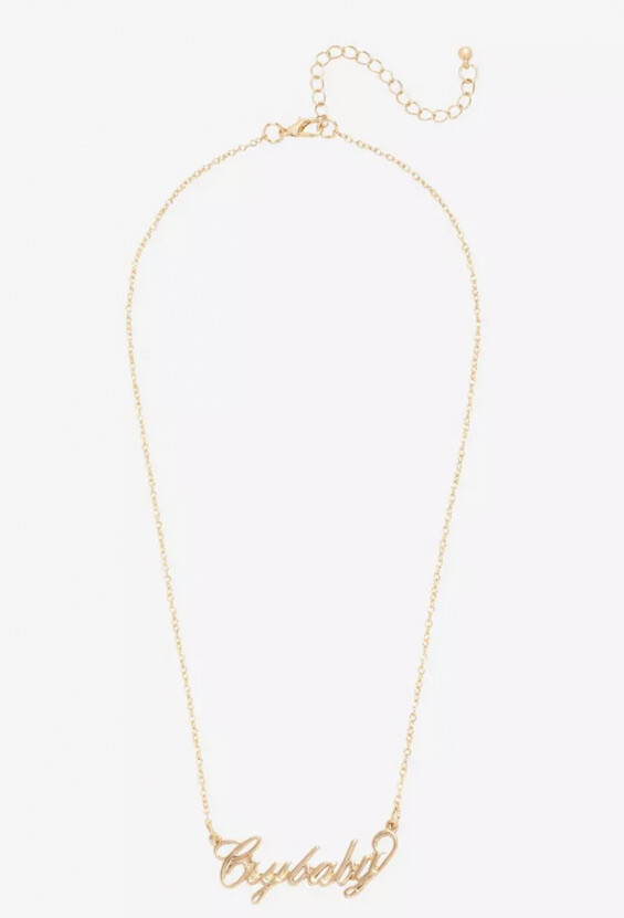Melanie Martinez Crybaby Nameplate Gold Tone Necklace
