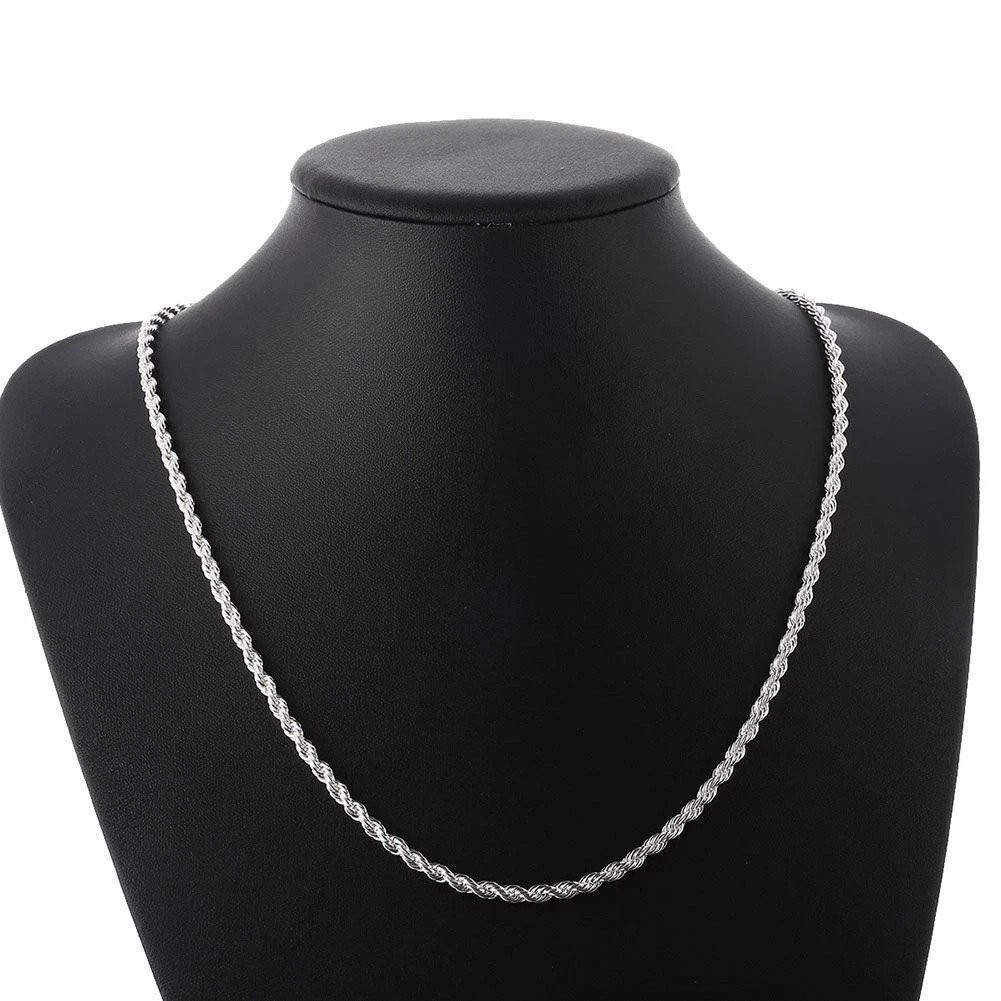 2Pcs Classic Twisted Rope Chain Set – Necklace & Bracelet for Everyday Style