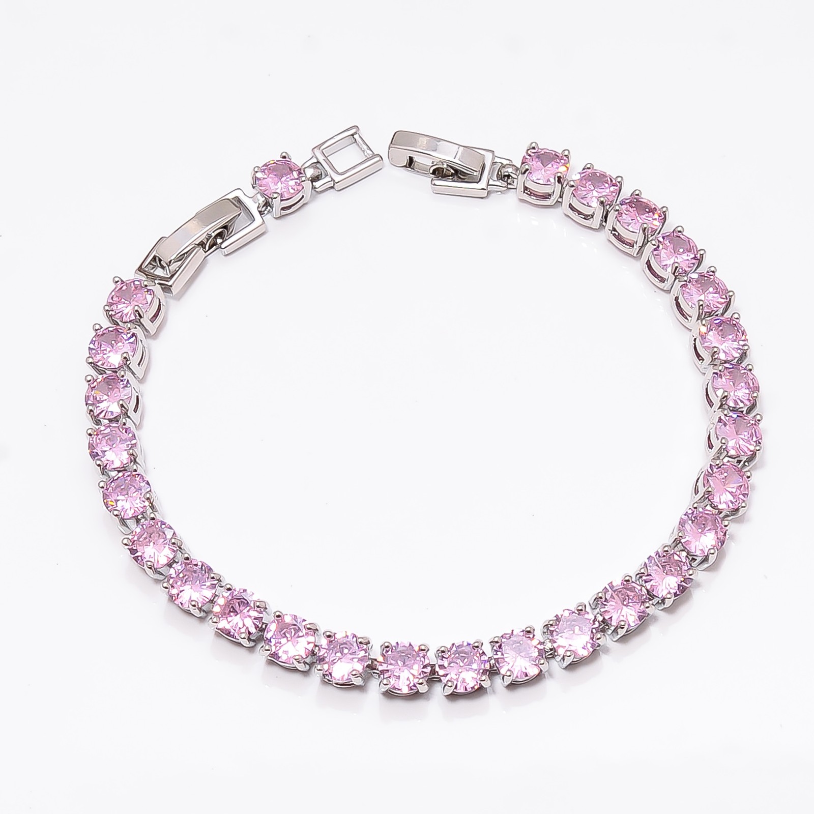 Pink Kunzite 925 Sterling Silver Adjustable Bracelet 7-8″ B12719, Gift for her