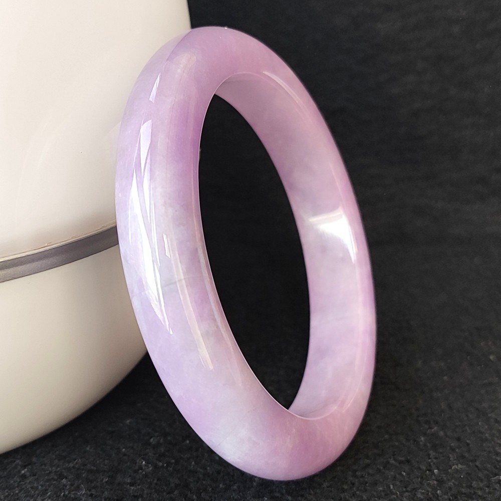 Certified Grade A 62mm Lavender Natural Burma Jade jadeite Bangle Bracelet 0442