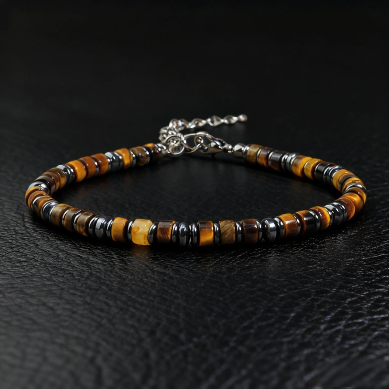Men’s Tiger Eye Stone Bracelet 4mm Beads Healing Protection Bracelet Handmade