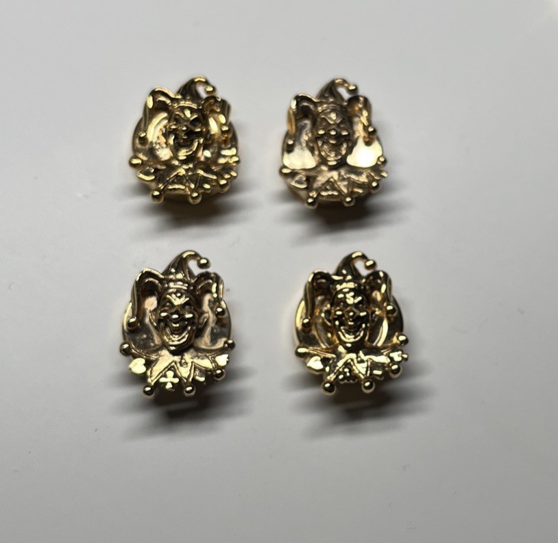 4 Jester Button Covers ROJ R.O.J. Royal Order of Jesters Formal Tuxedo CLOWN