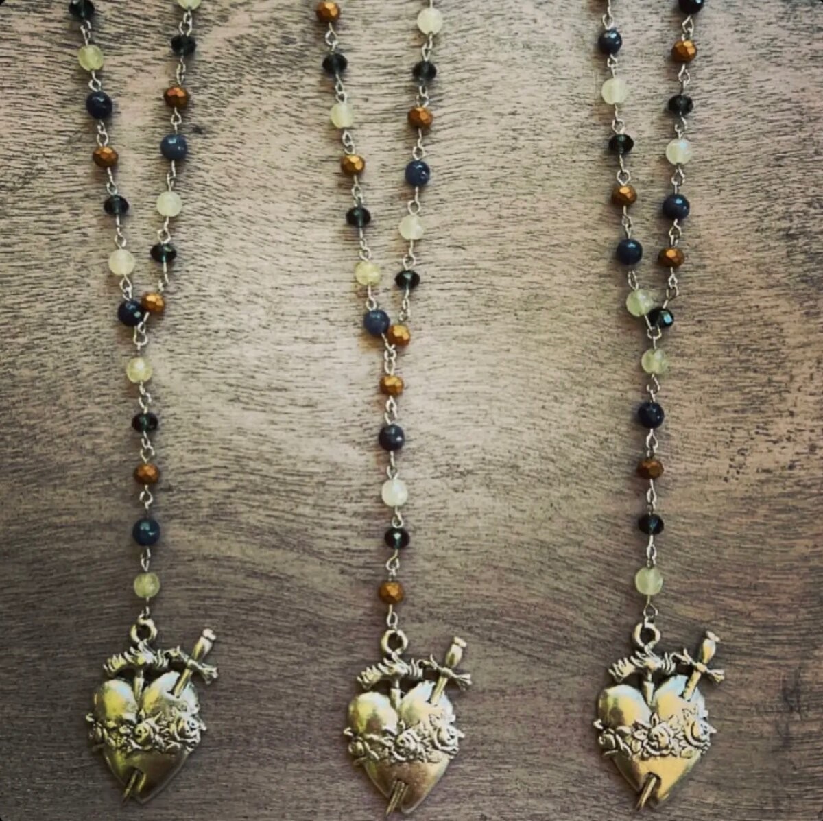 Virgin Saints & Angels VSA Inspired Necklace Milagro Sacred Heart Santos Rosary