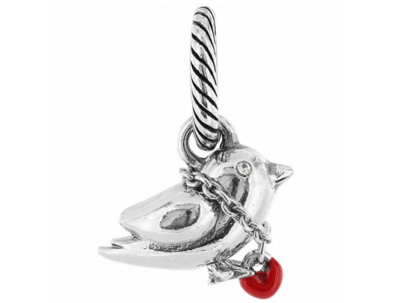 Brighton CHIRP AWAY Bird Enamel Red Heart Charm J97532 MSRP: $16 NEW