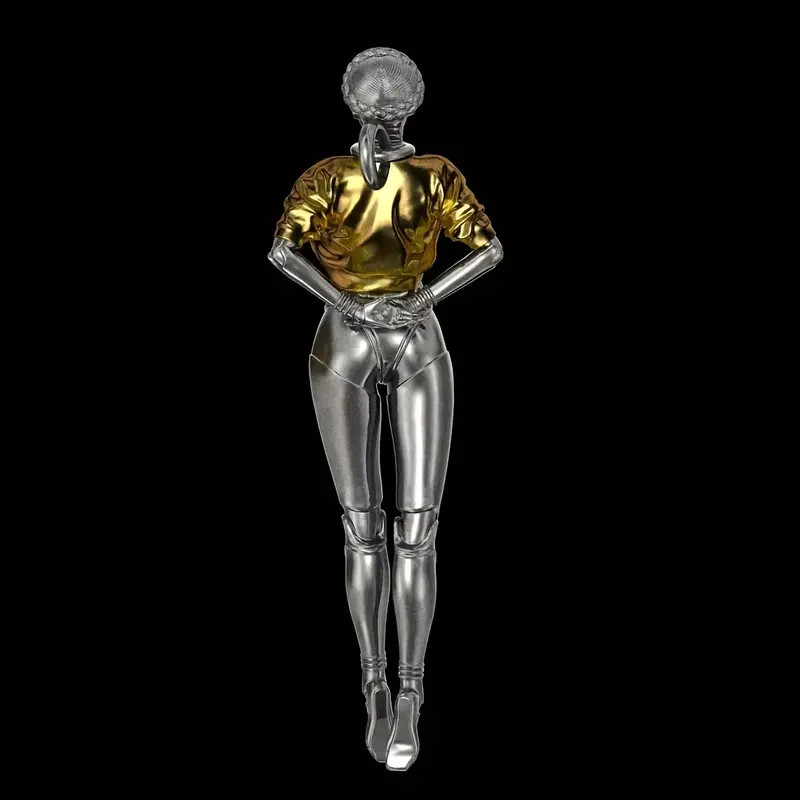 Cyberpunk Beauty Necklace Jewelry Woman 2-Tone Sexy Pendant