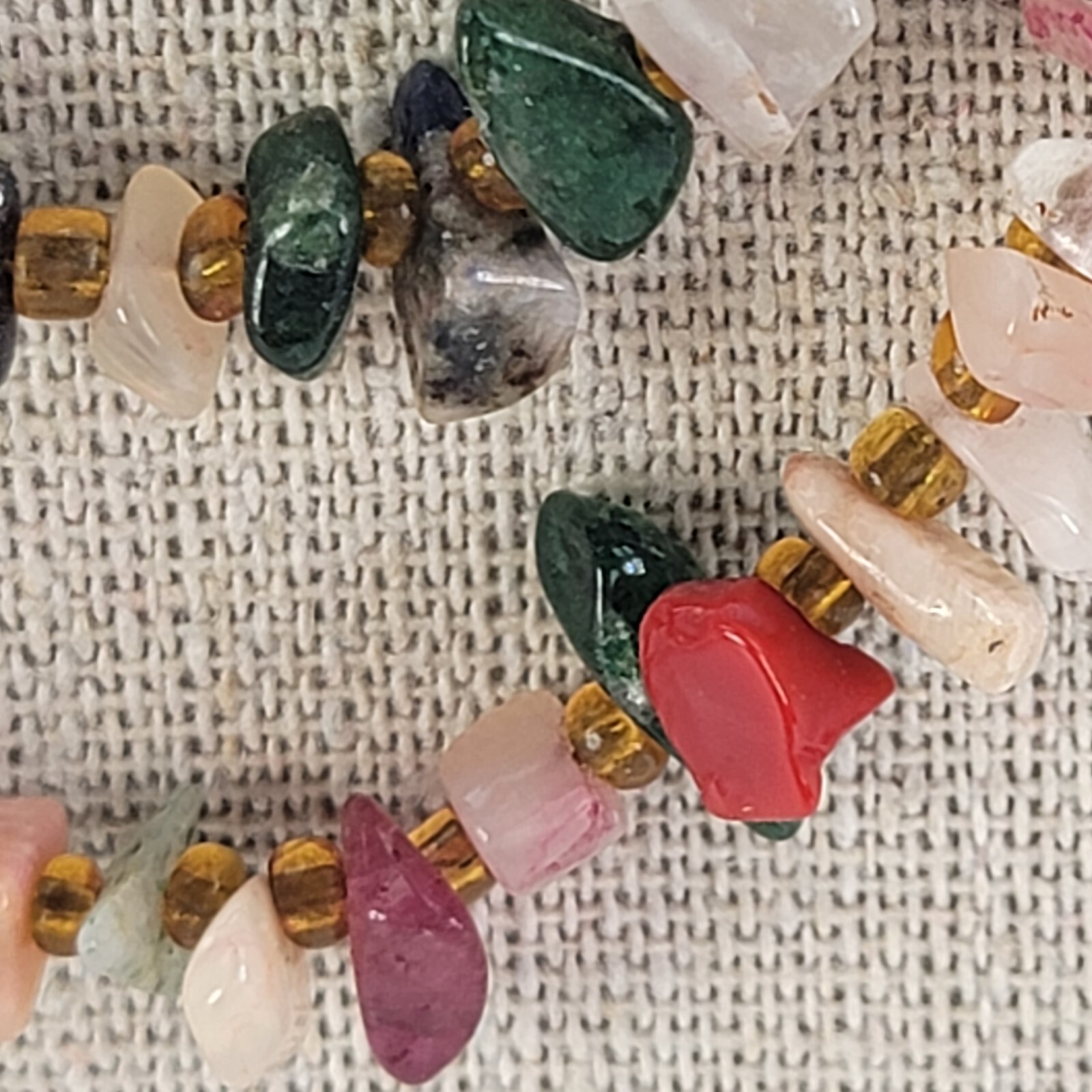 Multicolor Agate Chip Beaded Necklace 35 in Endless No Clasp
