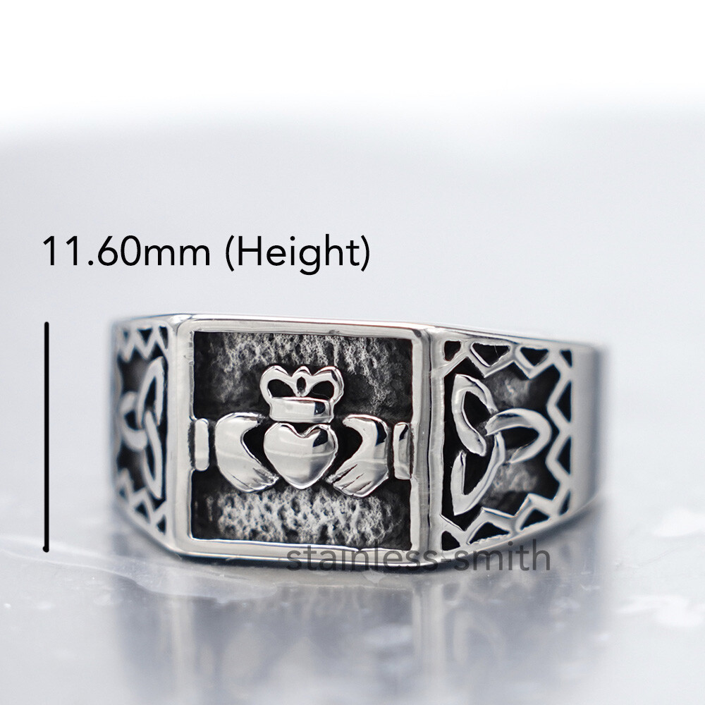 Friendship Mens Womens Irish Celtic Love Triquetra Trinity Knot Claddagh Ring