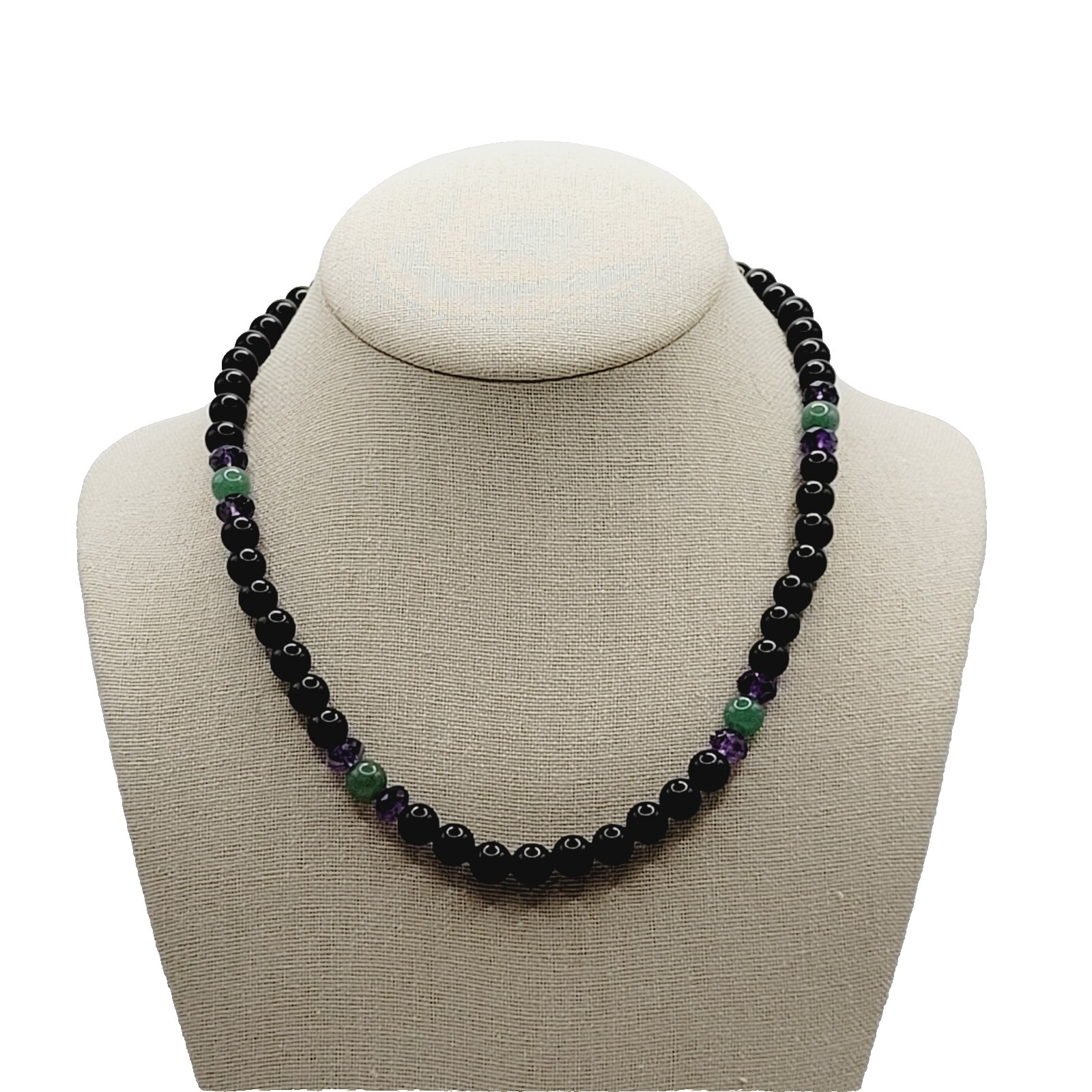 Jay King DTR 925 Black Stone Amethyst Aventurine Beaded Necklace Mine Finds