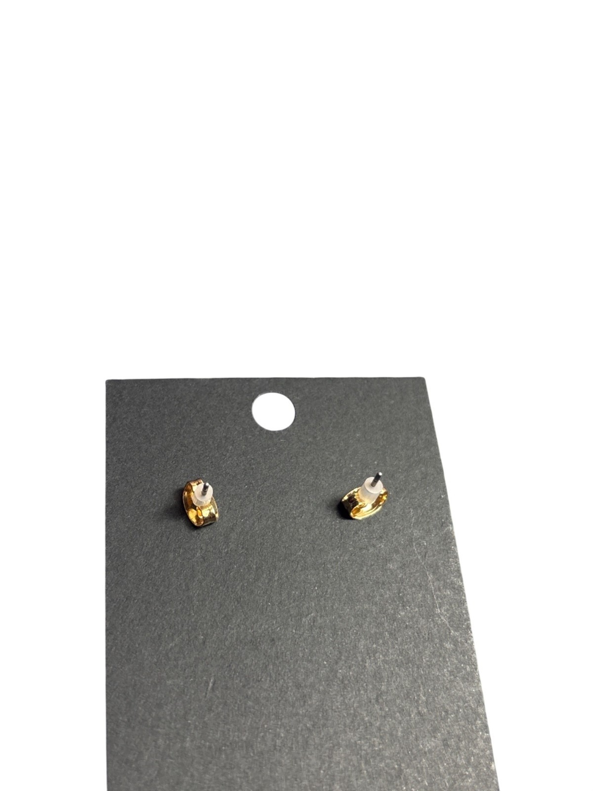Goldtone AB Rhinestone Pave Star Stud Earrings 3/8 inch