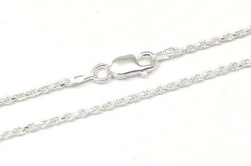 ITALIAN STERLING SILVER 925 DIAMOND CUT ROPE CHAIN NECKLACE 1.4MM 18″