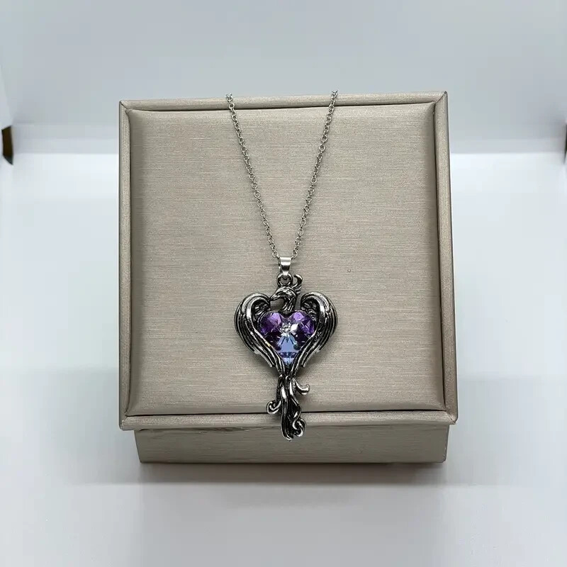 Rainbow Mystical Fire Topaz 925 Sterling Silver Charms Phoenix Pendant Necklace