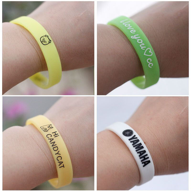 Custom Silicone Wristbands Personalized Name Slogan Glow Bracelets Events Gift