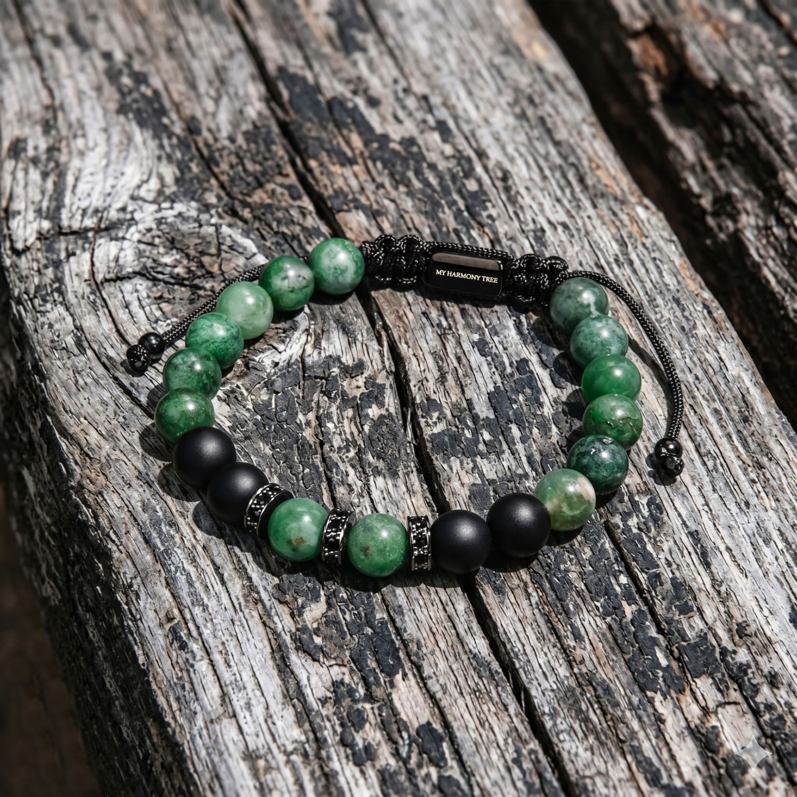 Custom Engraved Initial NAME Healing Natural Jade Onyx Beaded Bracelet for Men