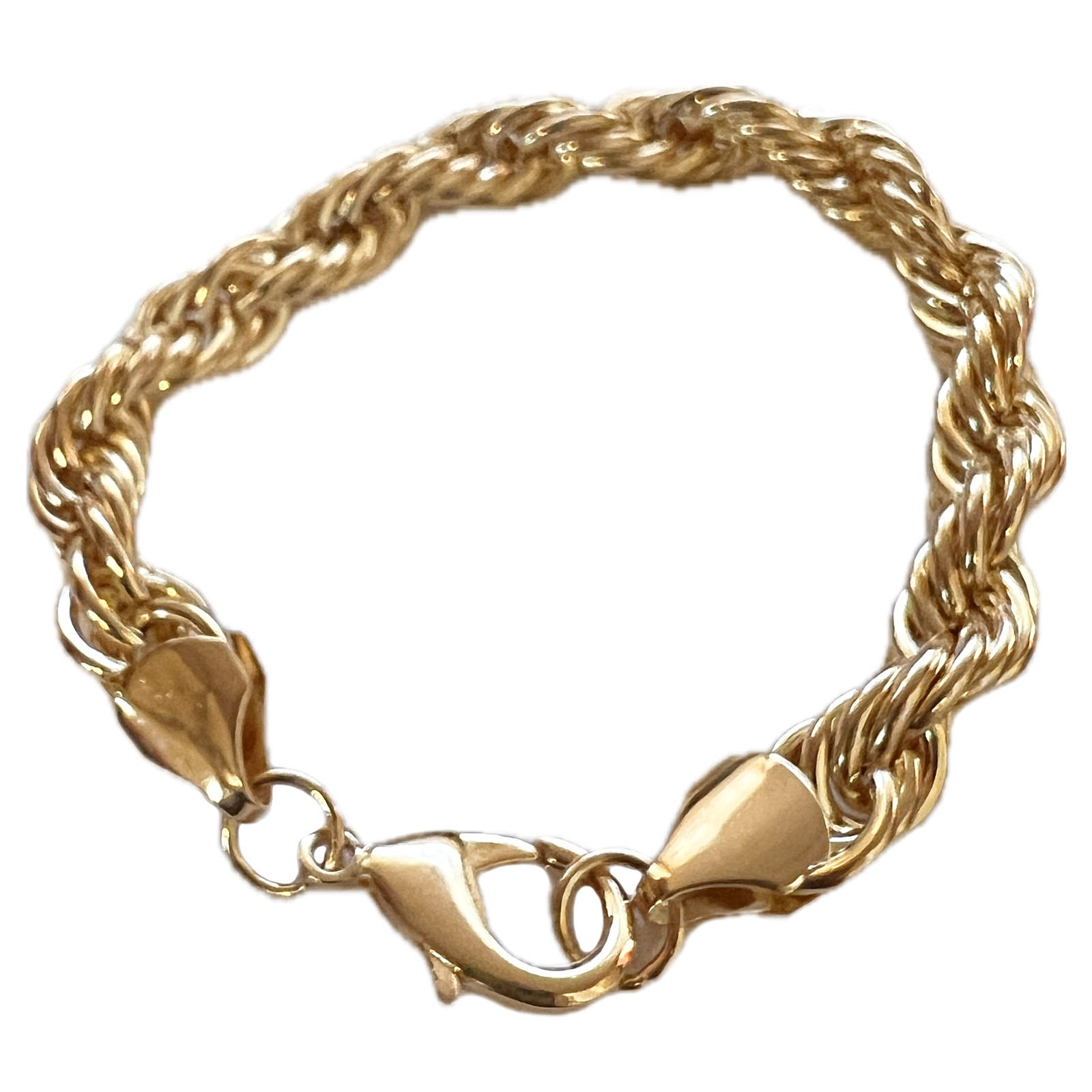 Mens 14k Gold Plated Twisted Rope Chain Bracelet Hip Hop Jewelry 9″ x 10MM Thick