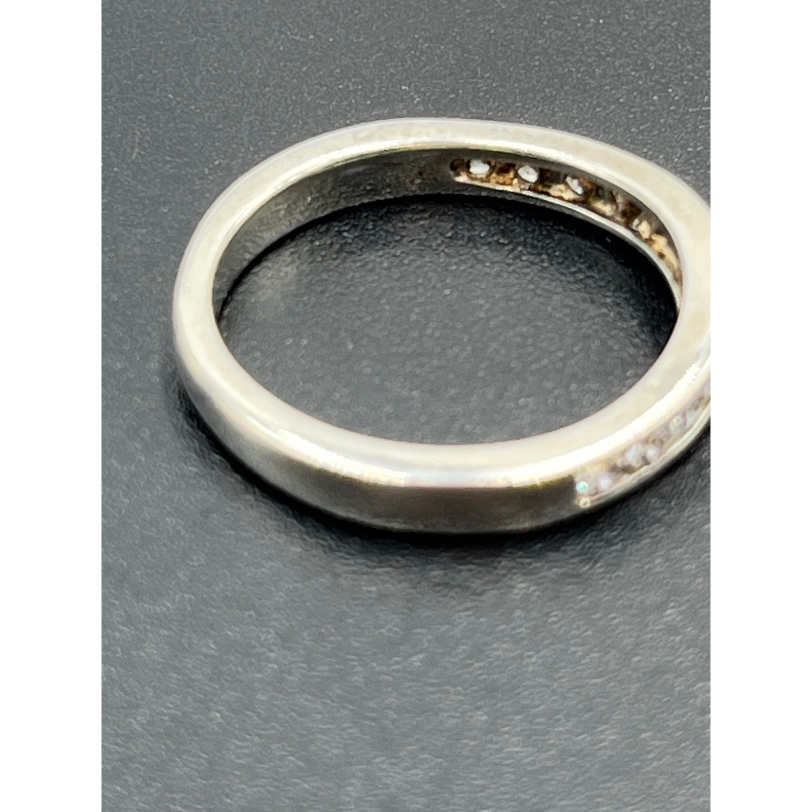 S.S. Sterling Silver 925 Cubic Zirconia Half Eternity Wave Band Ring Sz 7.5
