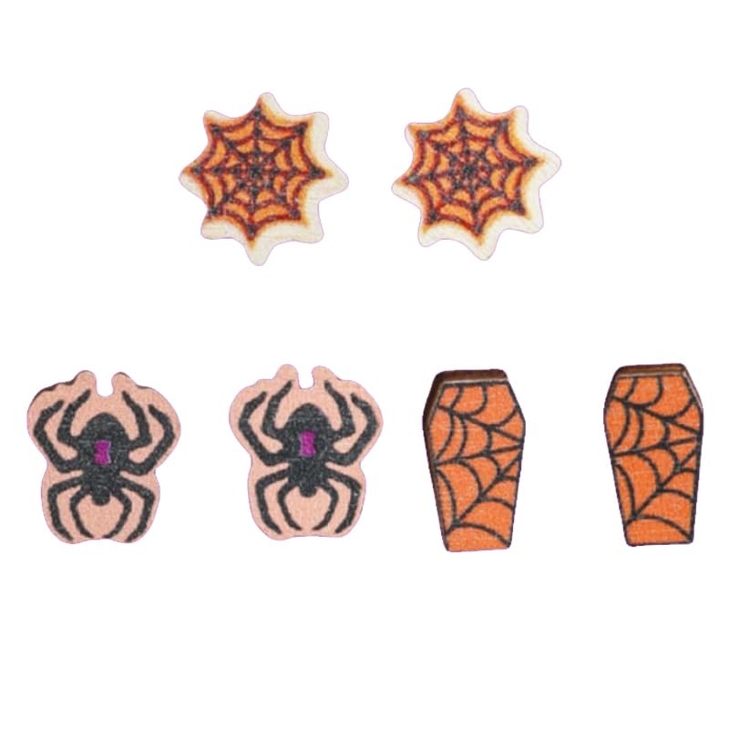3 Pairs Halloween Earrings for Women Retro Gothic Halloween Earrings Cartoon …