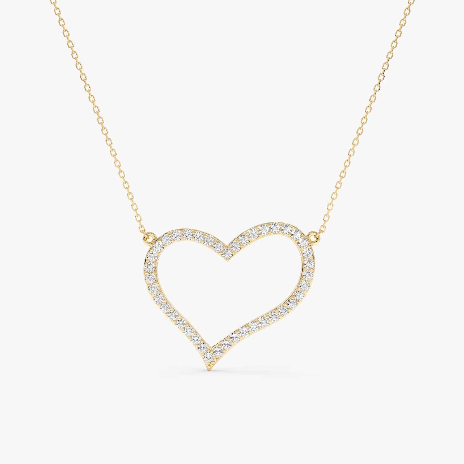 Heart Shape Necklace 2.50 Ct Round Cut EF VS Lab Grown Diamond in 14K Solid Gold