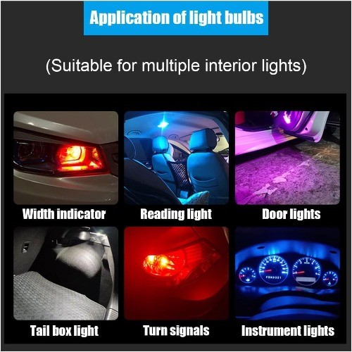 30-Pack 194 LED Car Light Bulbs, 0.36W 12V T10 6000K COB Interior B Style: RED