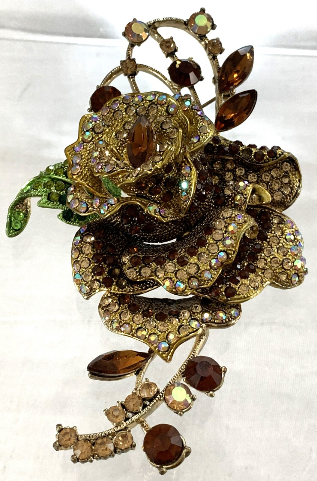 Beautiful LARGE Rhinestone Brooch (4.5″ x 3″)