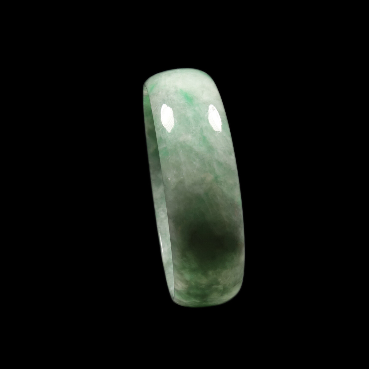 53mm Certified Grade A 100% Natural Green Jadeite Jade Bracelet Bangle 01371