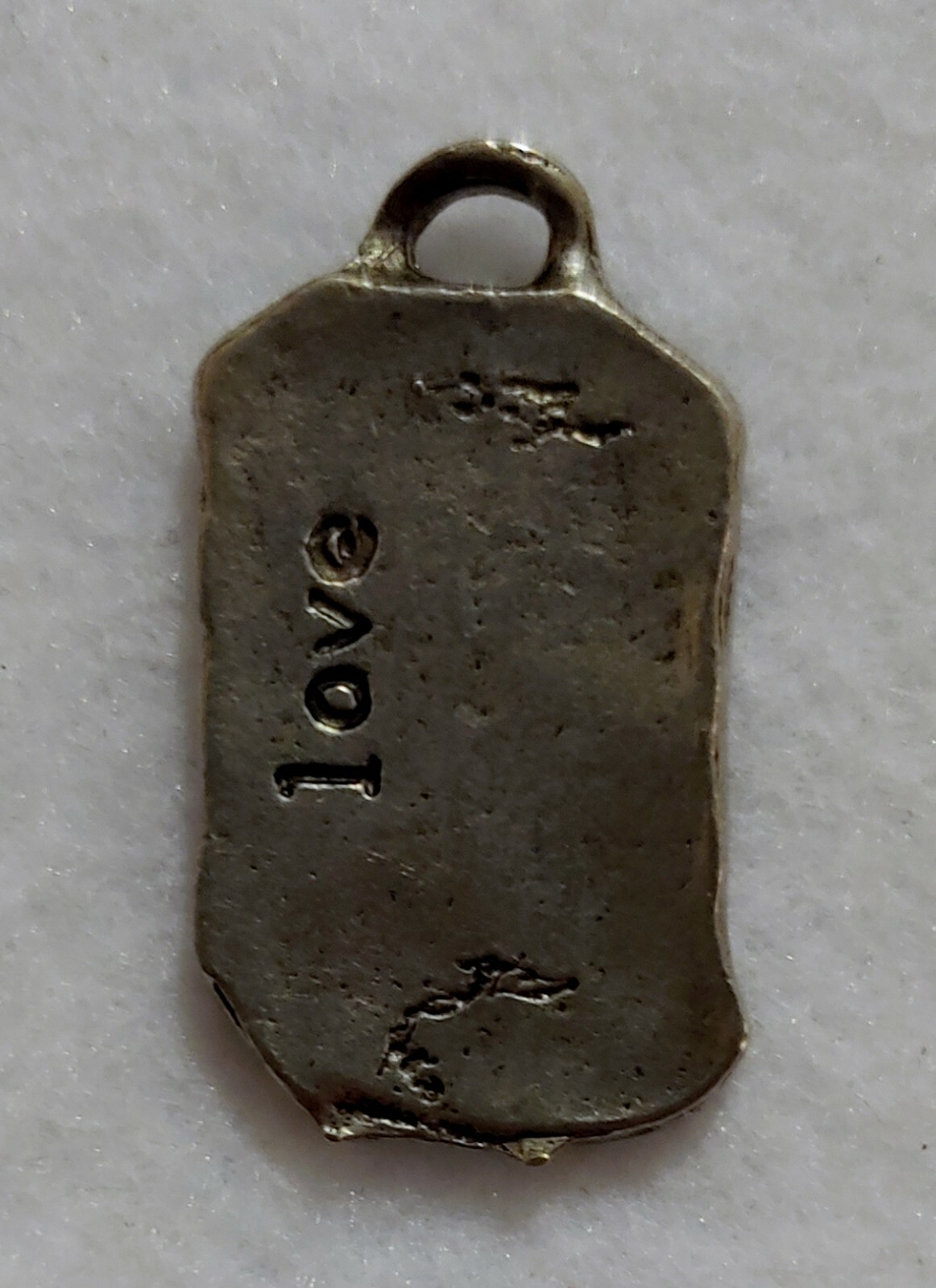 Pewter RUNE ( LOVE ) DOG TAG PENDANT ( 5/8 in x 1 1/8 in )