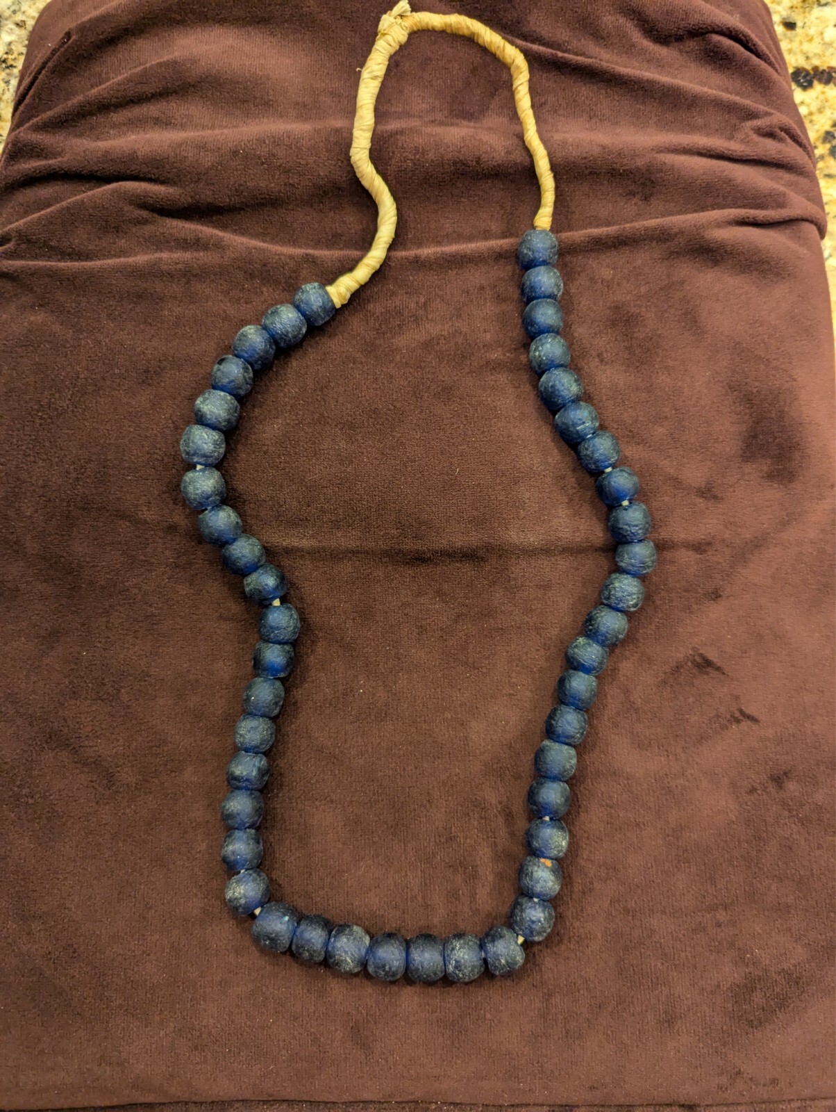 Single Strand Round Beaded Statement Necklace Purple 28 inch