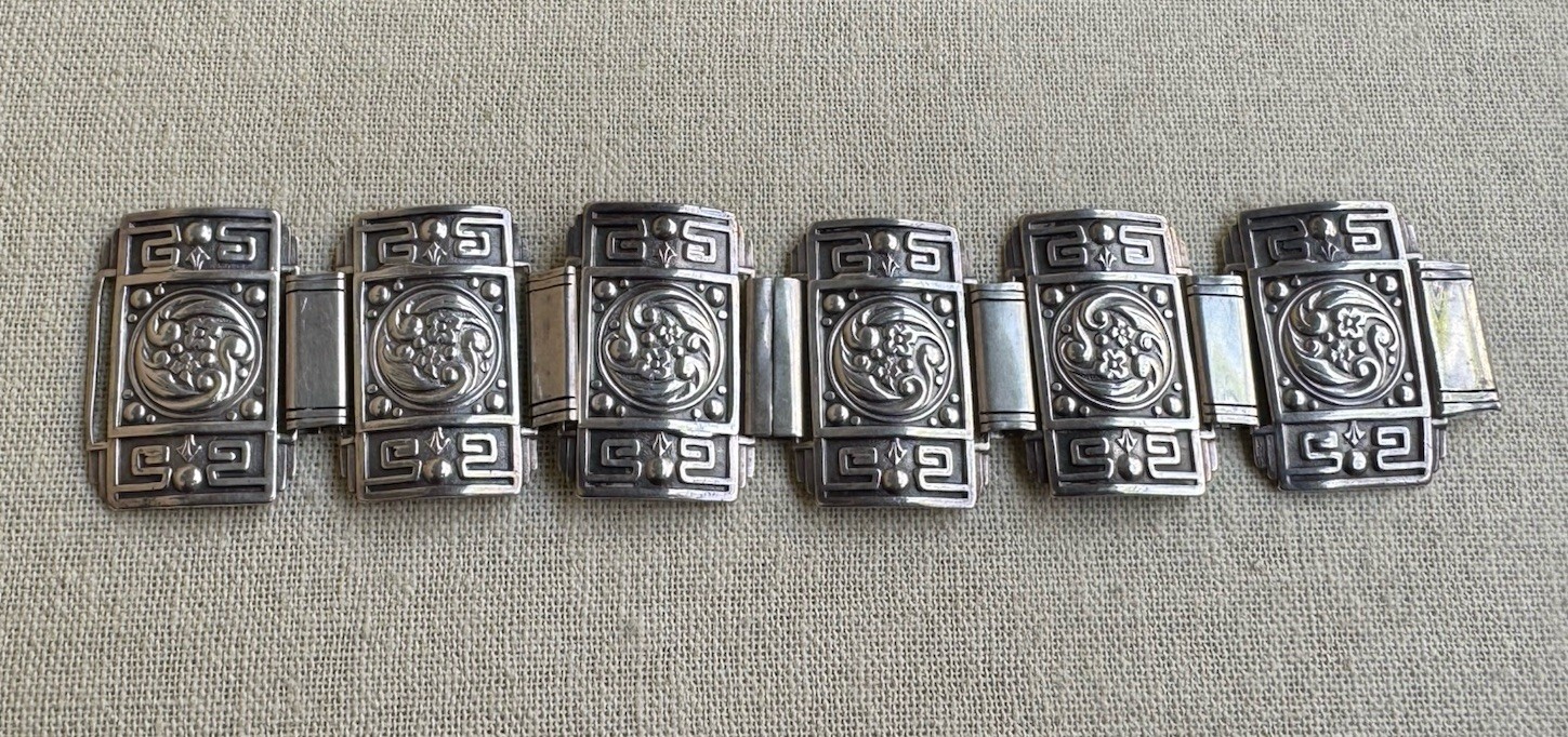 Vintage Candida Sterling Silver 63.6 gr Panel Wide Bracelet #1