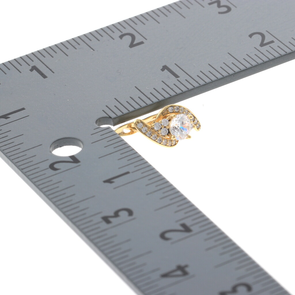 Gold Tone Gold Plated Metal English Lock Stud Earrings XPE2735-GLD
