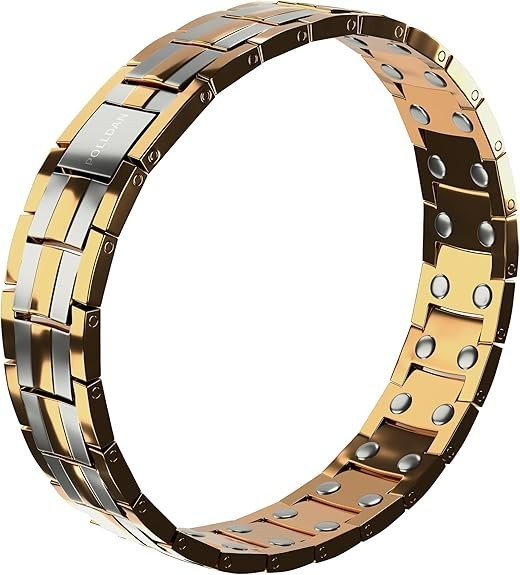 Pulsera magnética para mujer, potencia de 6200 Gauss, color plata y oro