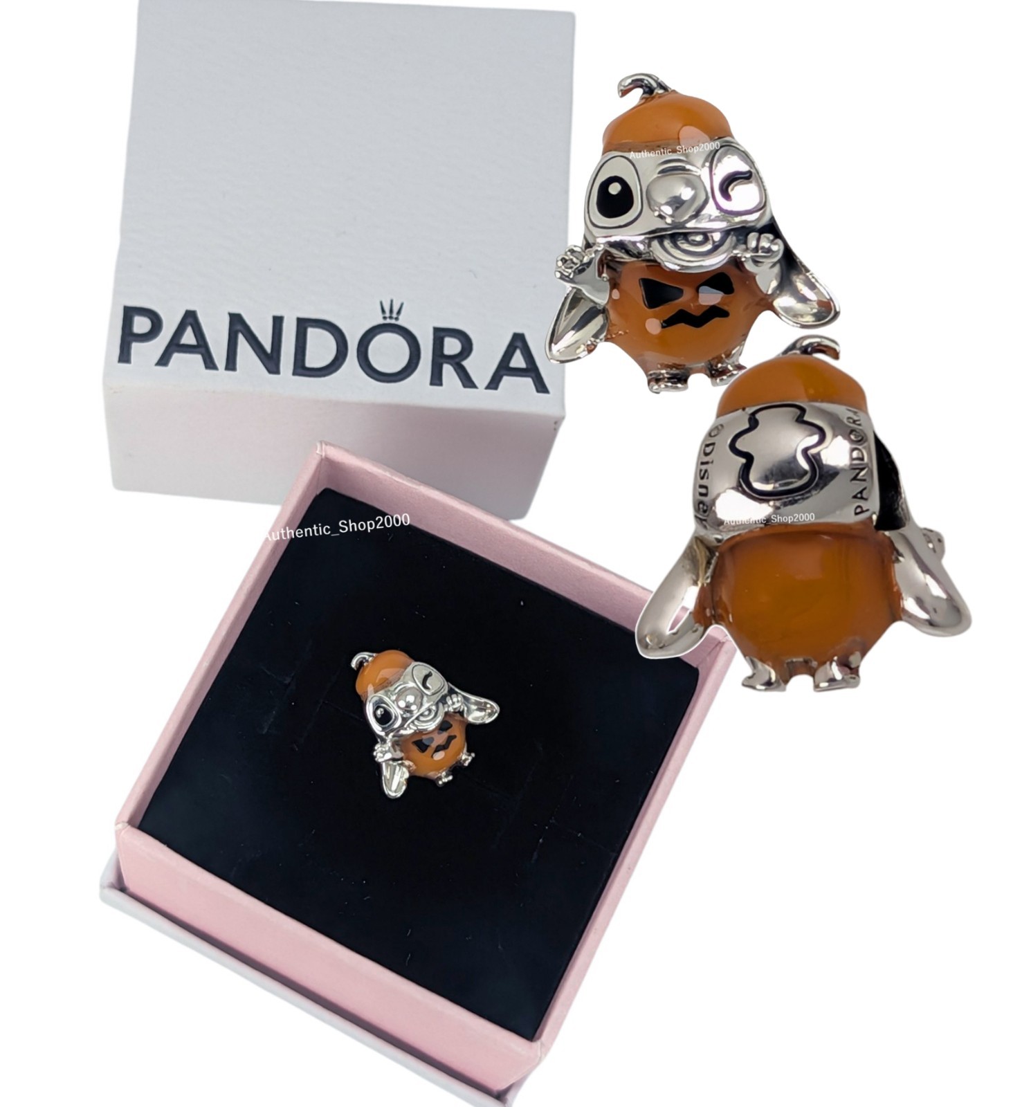 100% Authentic PANDORA Limited Disney Stitch Halloween Pumpkin Charm 794730C01