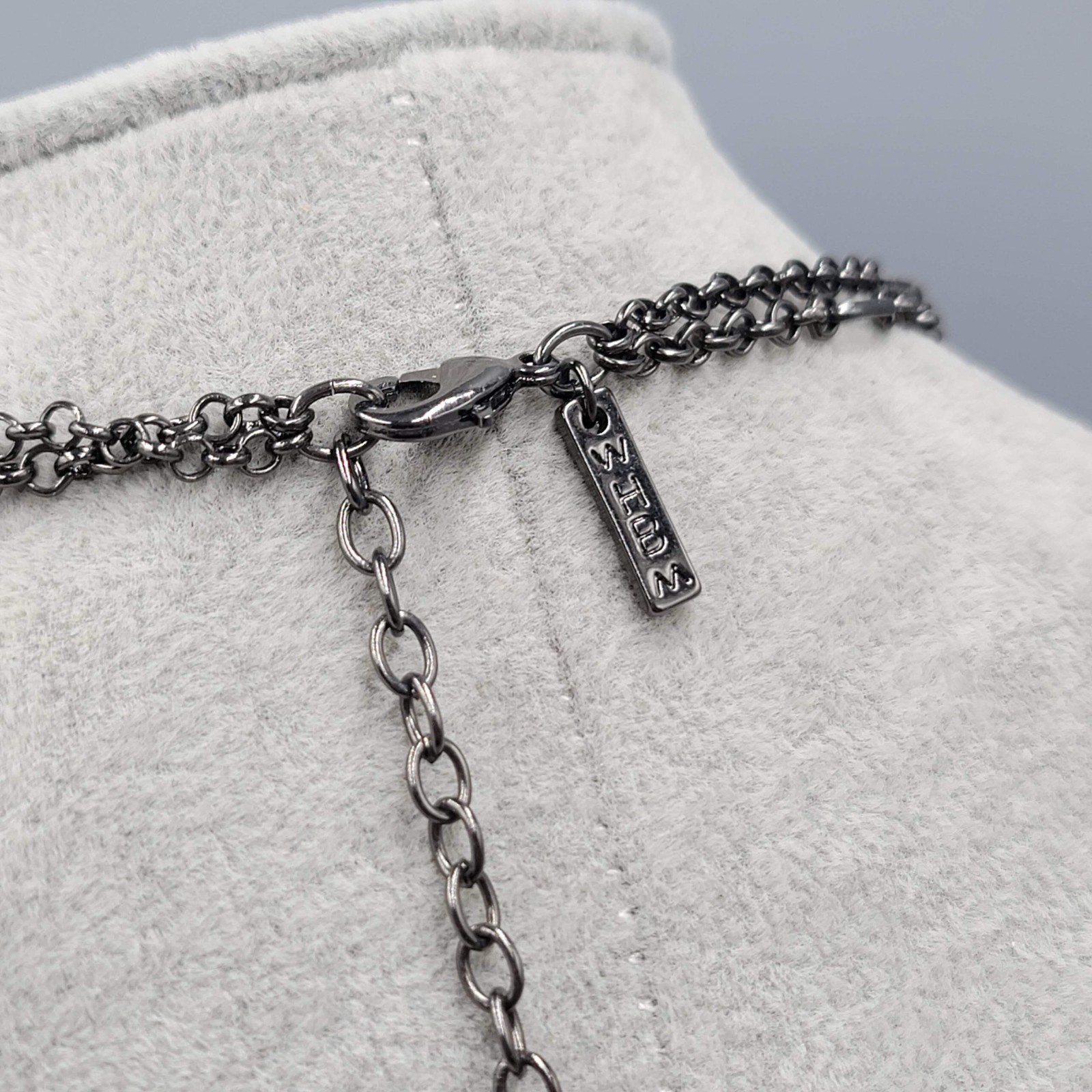 WHBM Celestial Layered Y Drop Necklace Gunmetal Gray 20″+