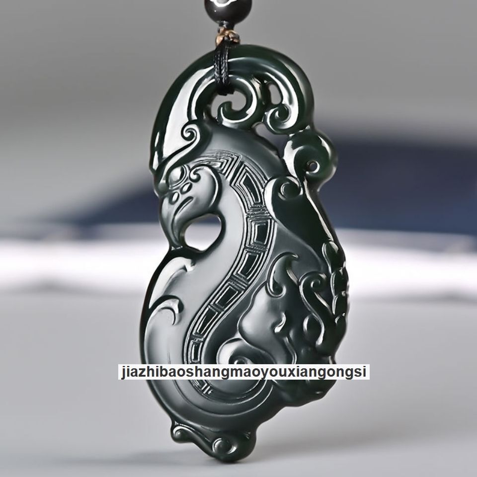 Certified Grade A Hotan Green Jasper Jade Kwan-yin GuanYin Buddha grave Pendant