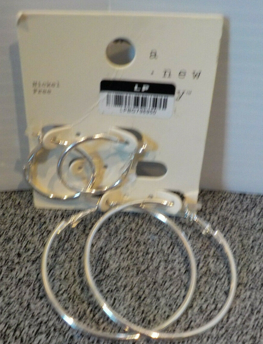 74 Sets Of Pierced Earrings Different Sizes Color & Shapes All Nickle Plated New