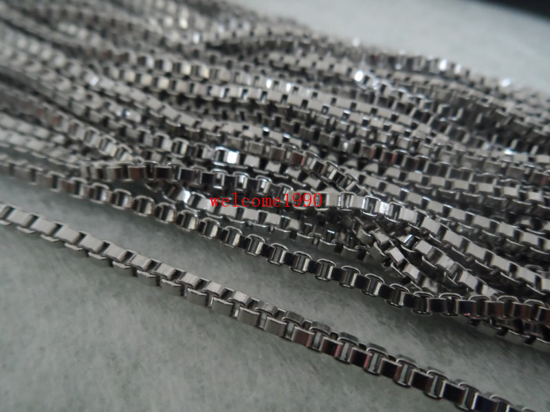10pcs Lot in stock Stainless Steel silver Box Chain Necklace 2.4mm 24” in bulk