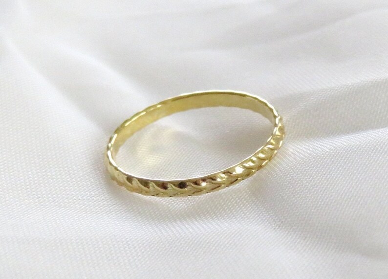 Gold Ring, Gold Pattern Ring, Textured Gold Ring,Gold Filled Ring, Stack Ring
