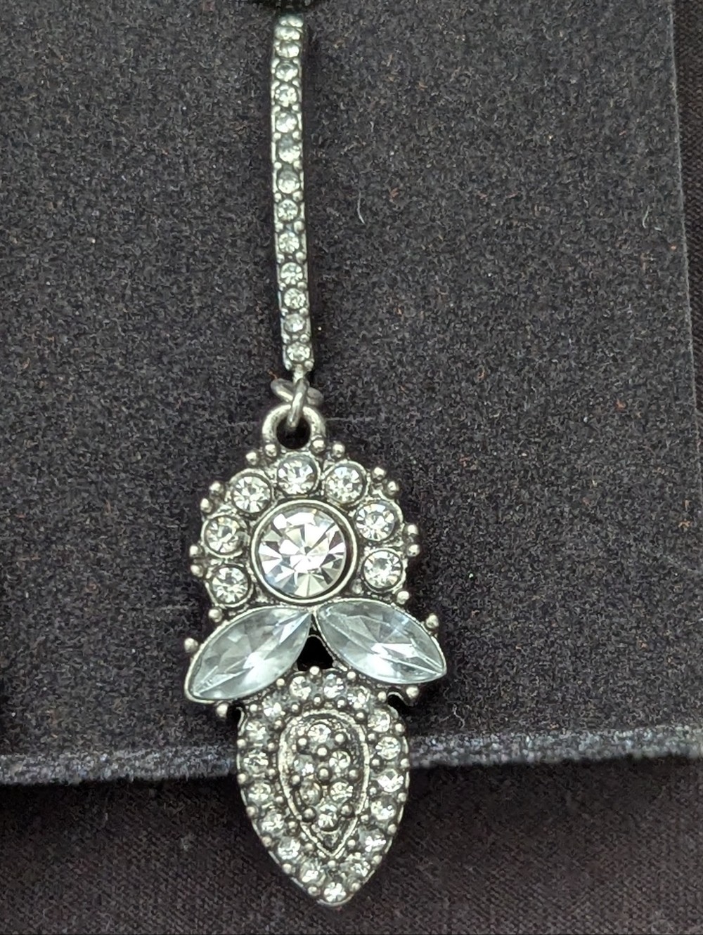 Silver Crystal Gem Drop Earrings Sparkling Dangle