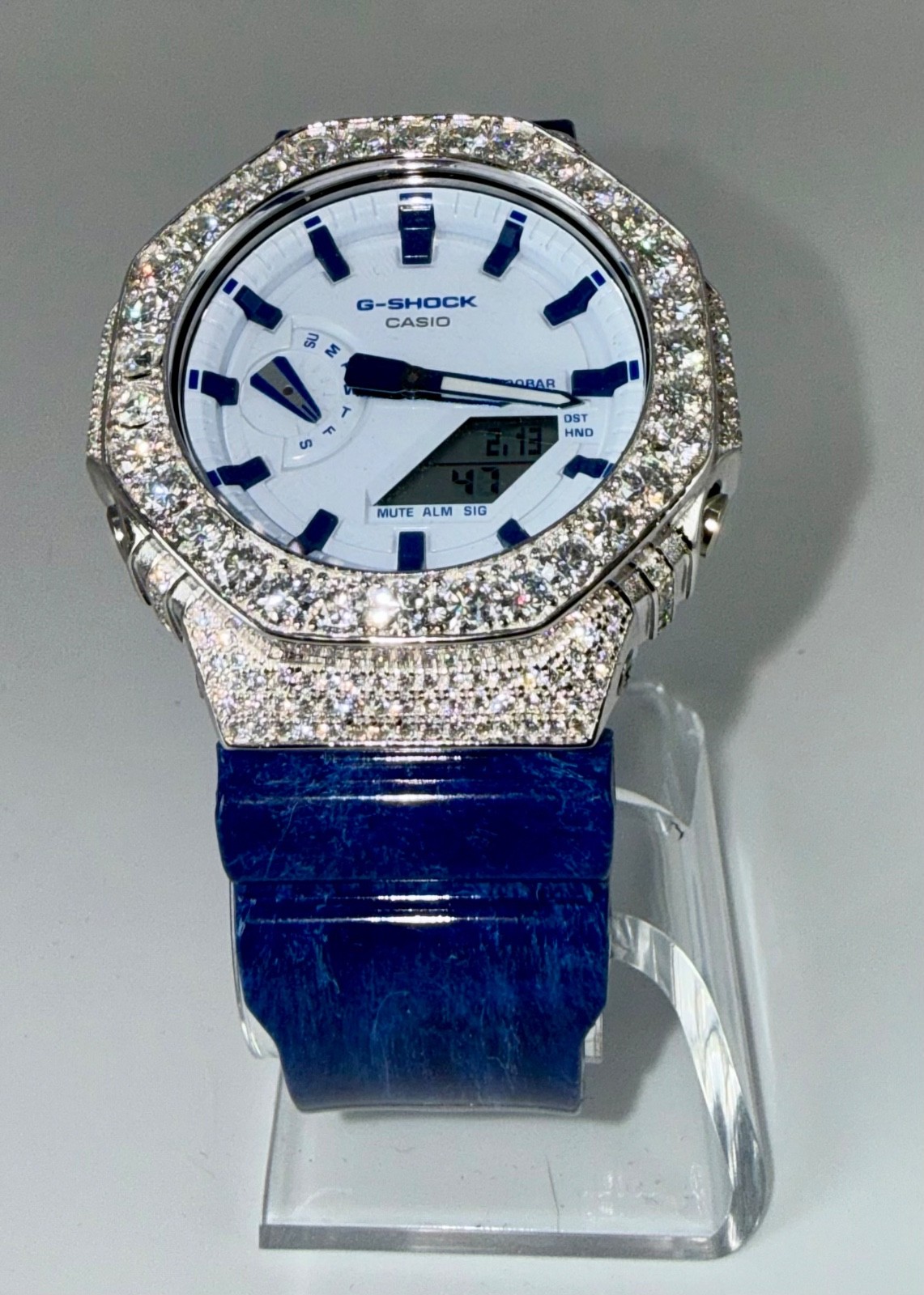 Iced Out Casio G Shock 2022 Porcelan Blue Ceramics