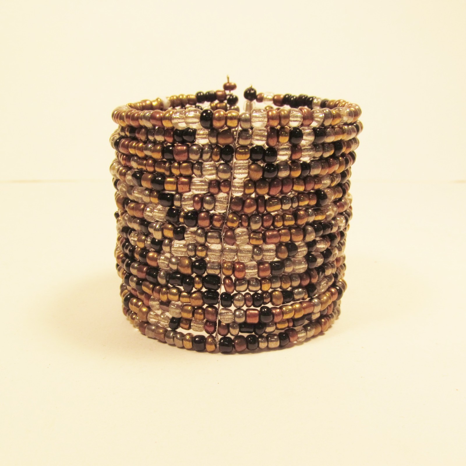 2 1/2″ Wide Metallic Colors Handmade Boho Beaded Bali Cuff Statement Bracelet
