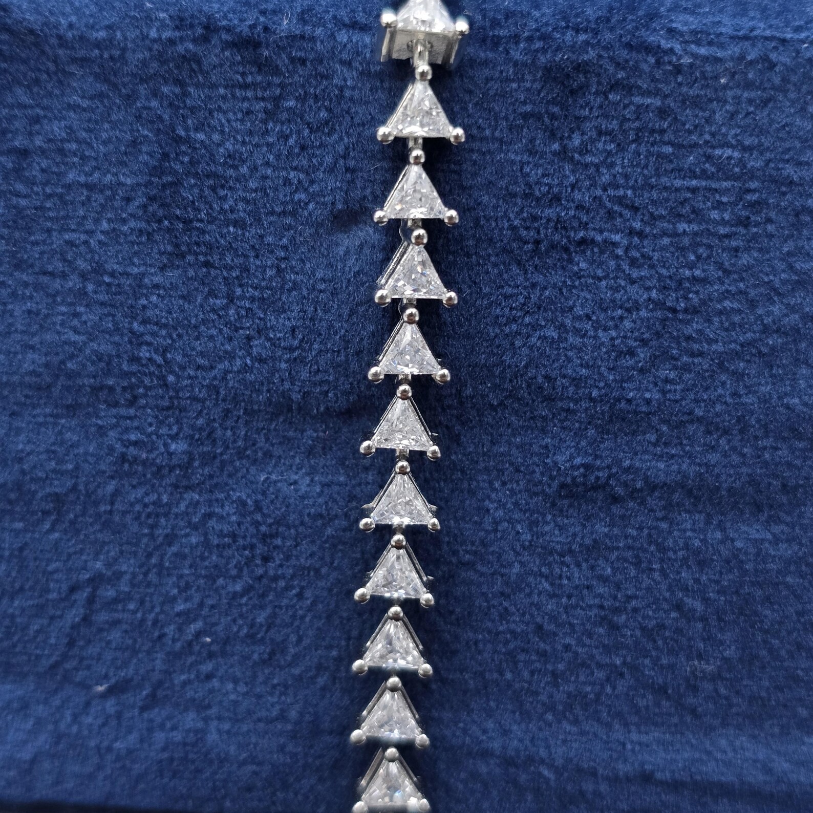 5Ct TrillionCut Simulated Diamond Infinity Tennis Bracelet 14k White Gold Plated