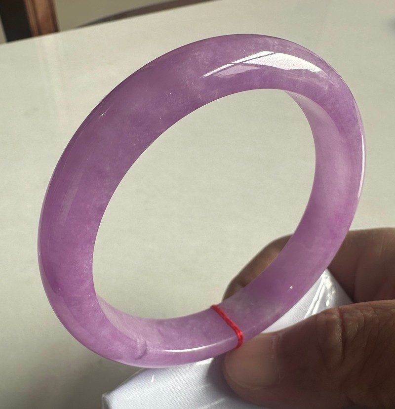 Natural Grade AAA Ice Lilac Lavender Burmese Jade jadeite bracelet bangle 61MM